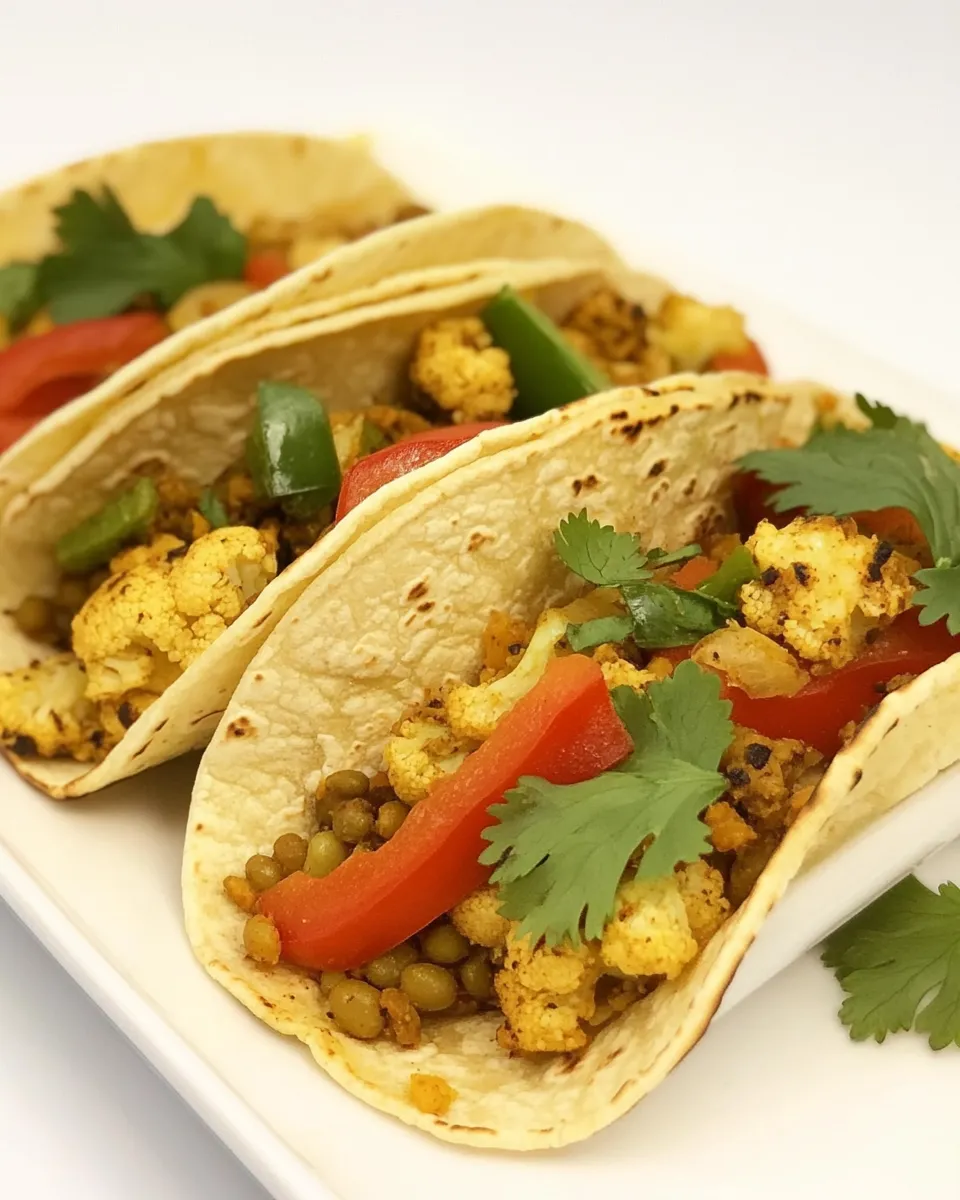 Savory Vegan Lentil Cauliflower Tacos shot