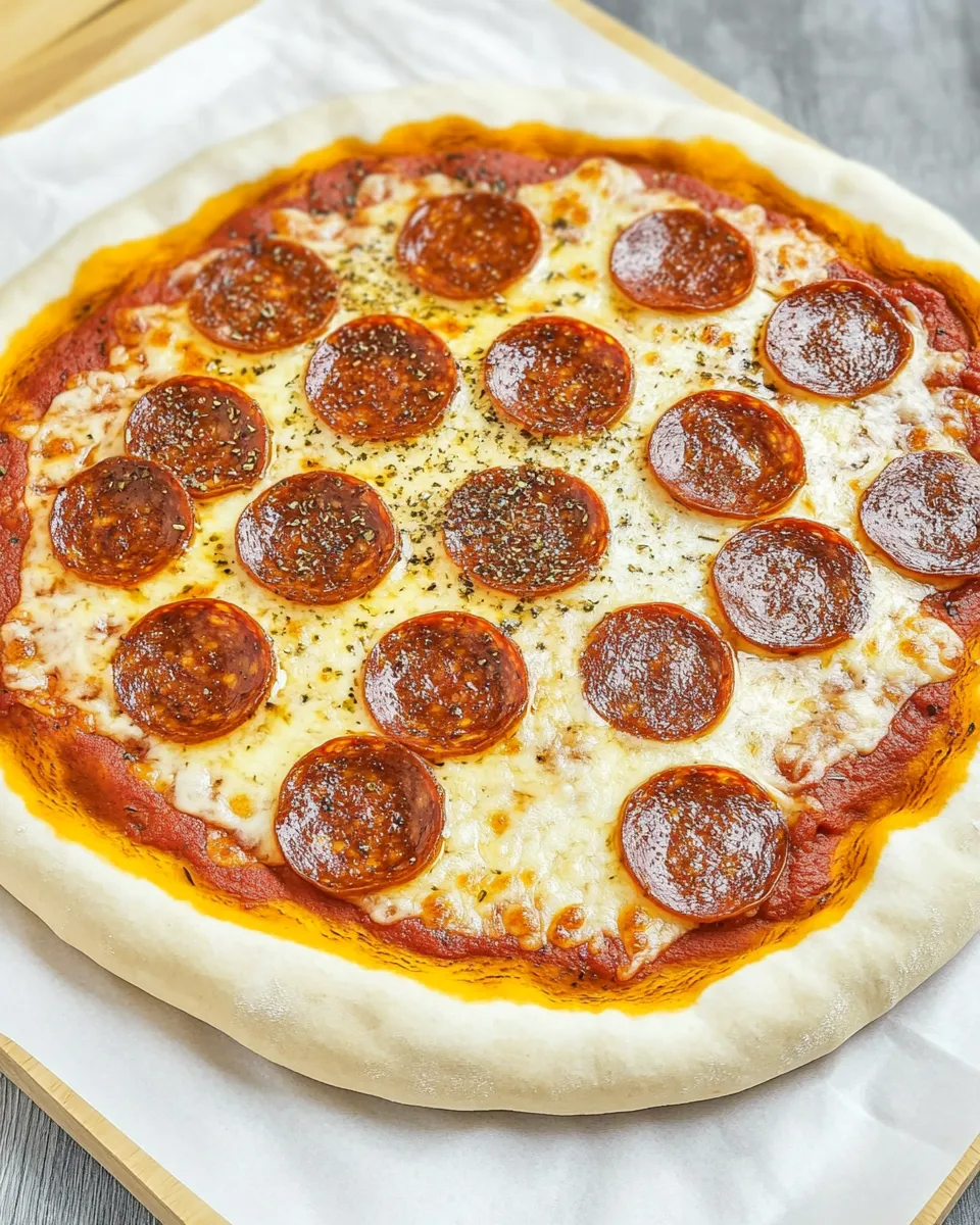 Delicious Vegan Pepperoni Pizza shot