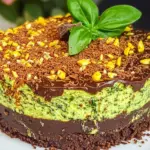 Homemade Vegan Spinach & Chocolate Cheesecake photo