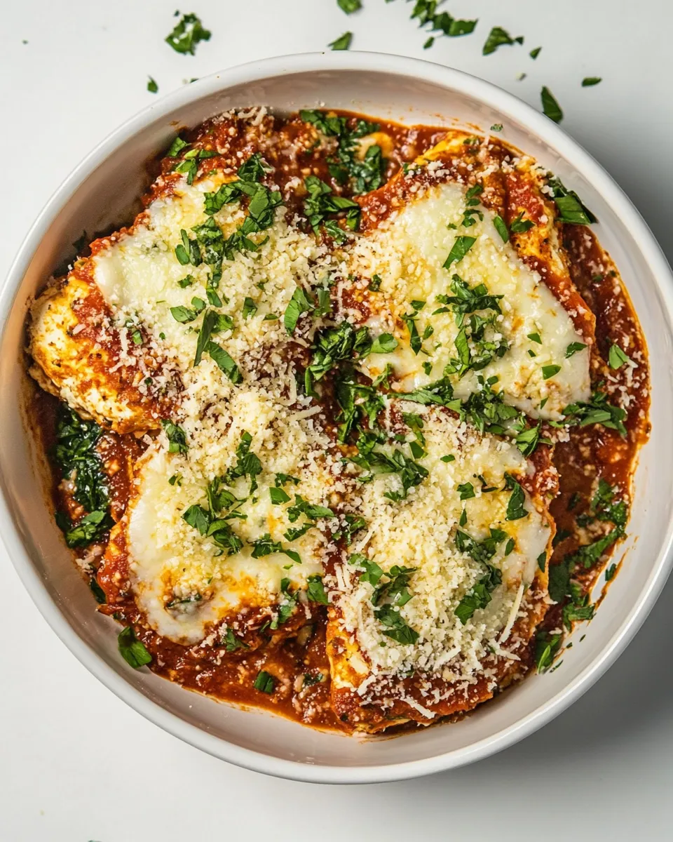 Easy Vegan Tofu Parmesan (Parmigiana) food shot