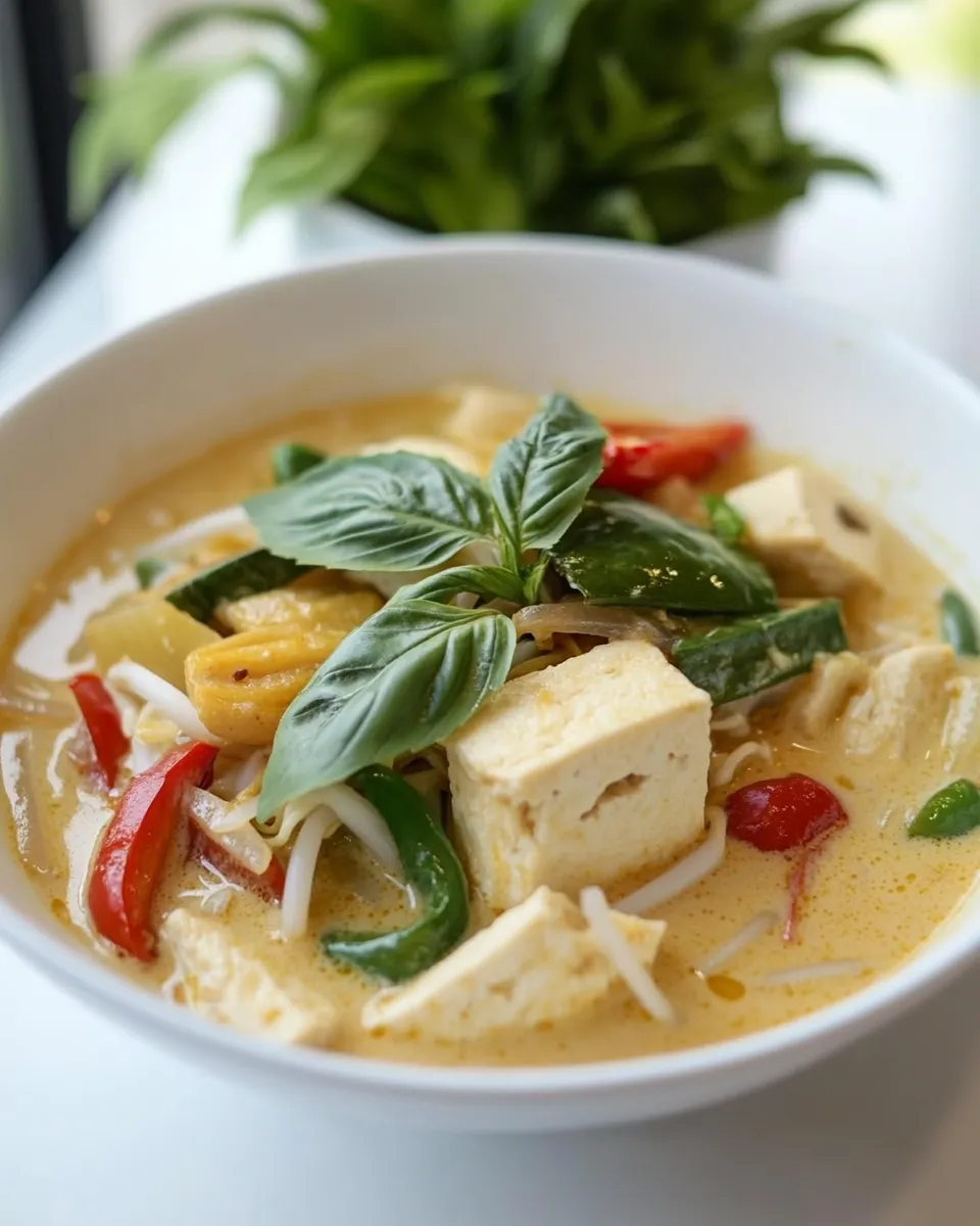 Easy Vegetable Thai Curry Noodle Soup image