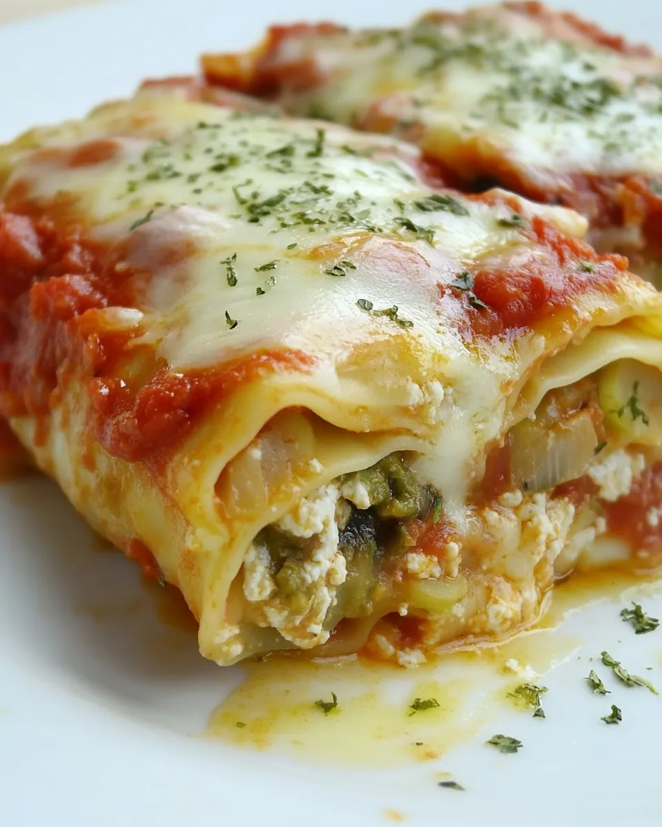 Delicious Veggie Lasagna Rolls shot