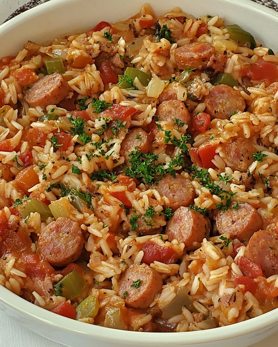 Classic Weeknight Sausage Jambalaya shot