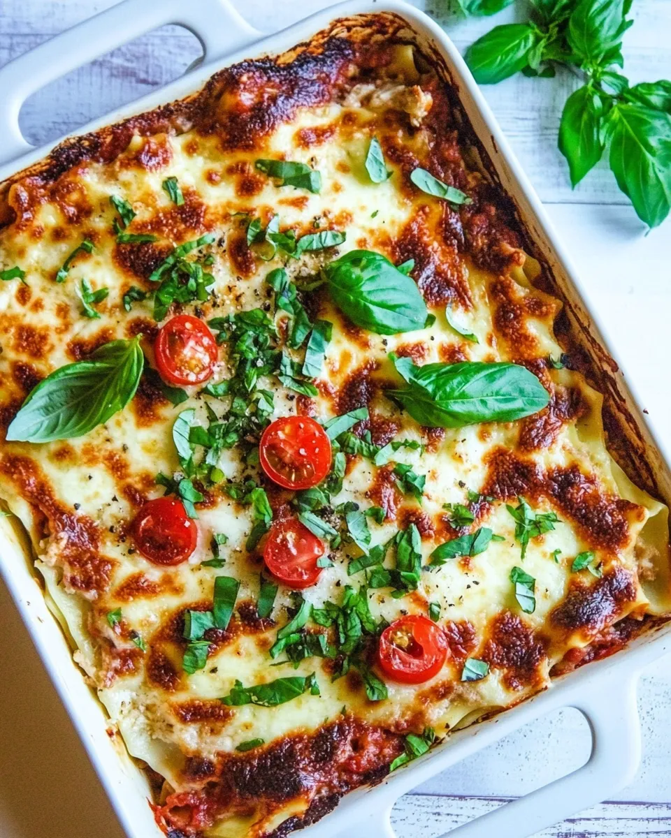 Easy White Chicken Lasagna (Caprese Chicken Lasagna) dish photo
