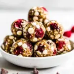 Homemade White Chocolate Raspberry Energy Balls photo