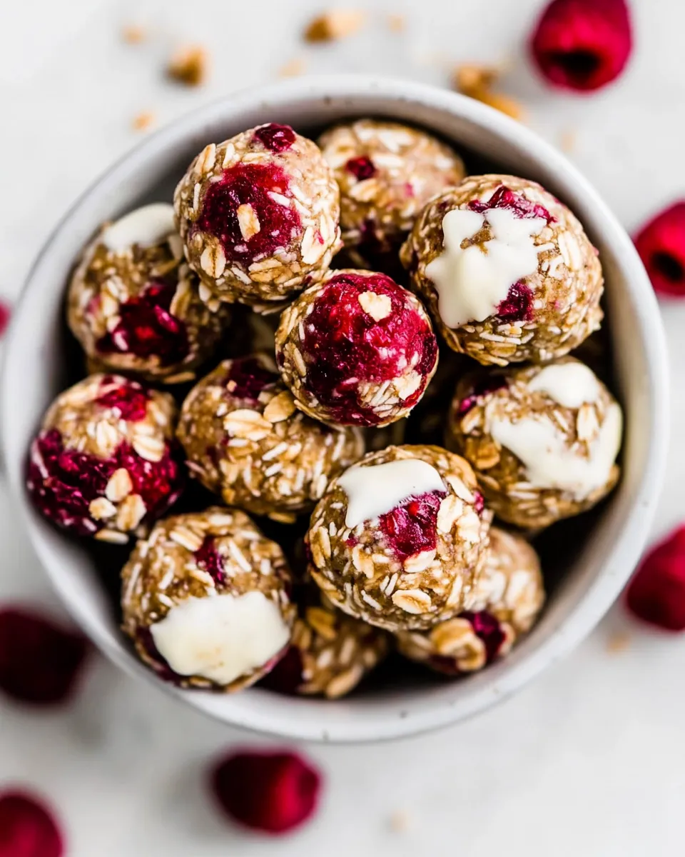 Classic White Chocolate Raspberry Energy Balls image