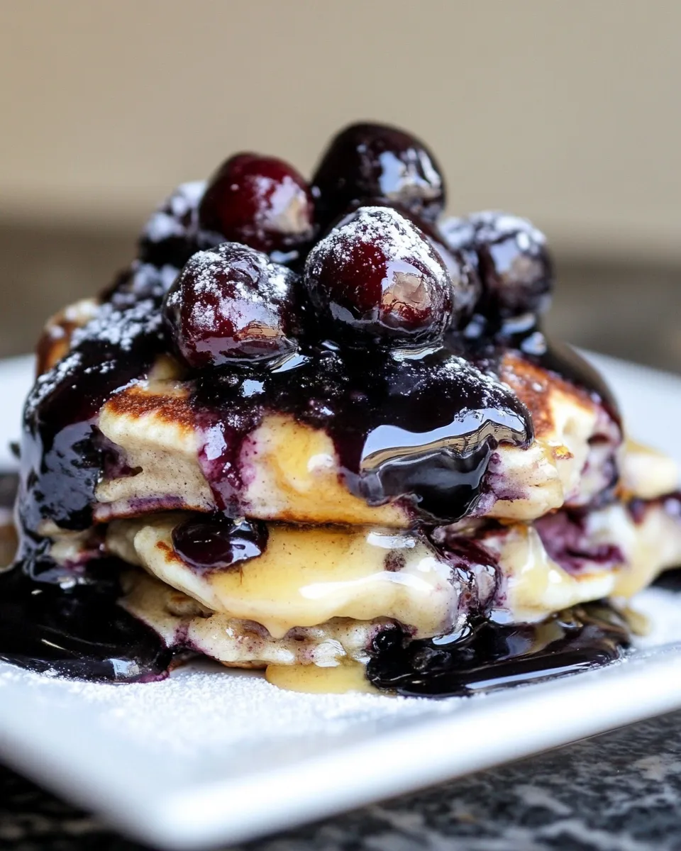 Sweet Whole Wheat Cherry Vanilla Bean Pancakes. image