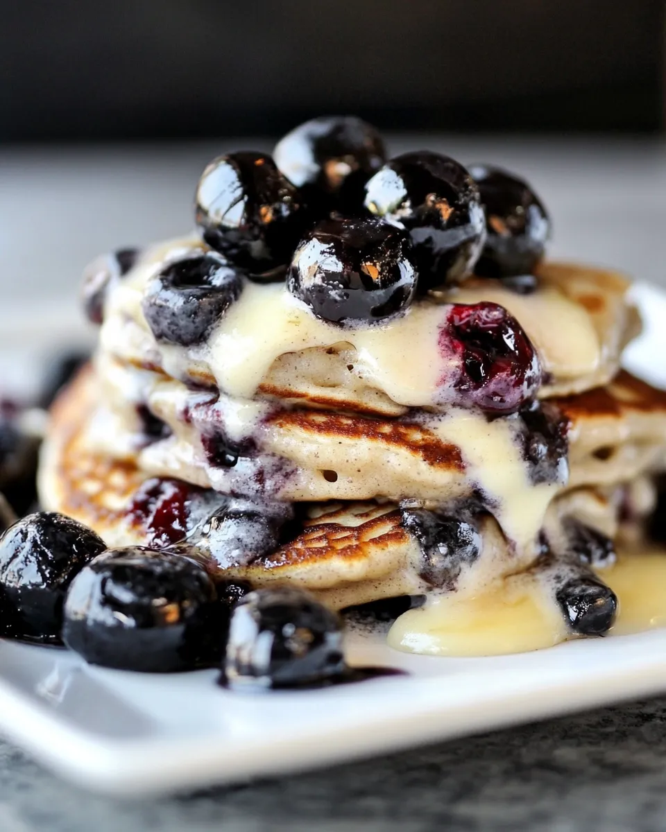 Fresh Whole Wheat Cherry Vanilla Bean Pancakes. recipe image