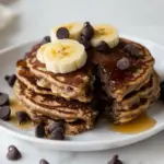 Homemade Whole Wheat Chocolate Chip Banana Bread Pancakes photo