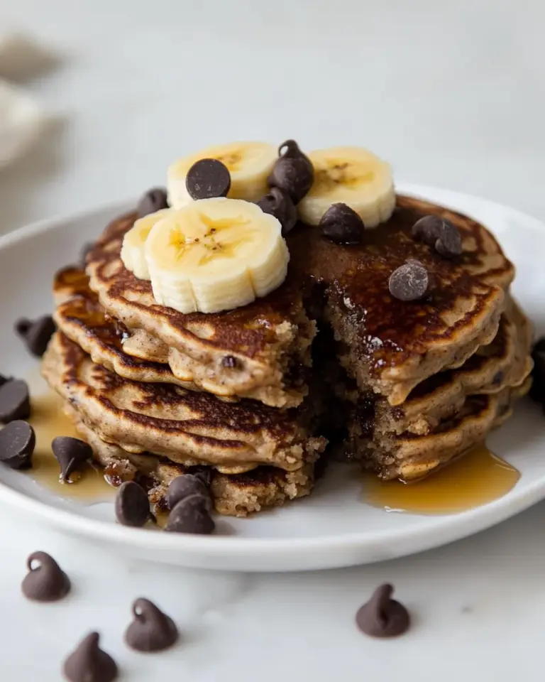 Homemade Whole Wheat Chocolate Chip Banana Bread Pancakes photo