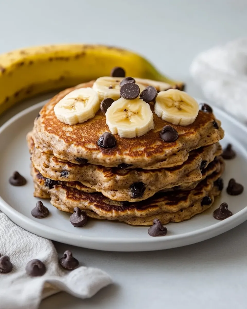 Easy Whole Wheat Chocolate Chip Banana Bread Pancakes recipe photo