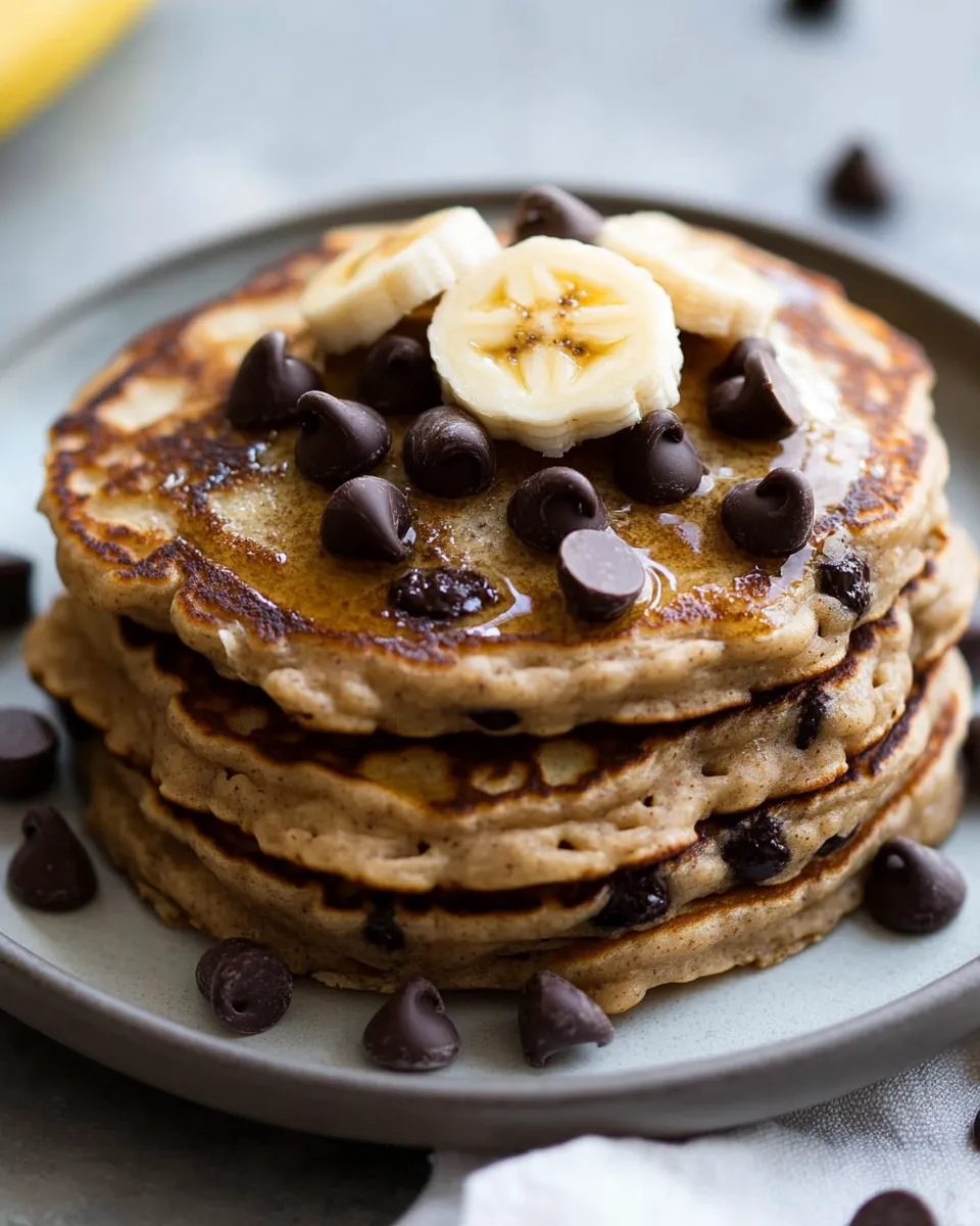 Best Whole Wheat Chocolate Chip Banana Bread Pancakes shot
